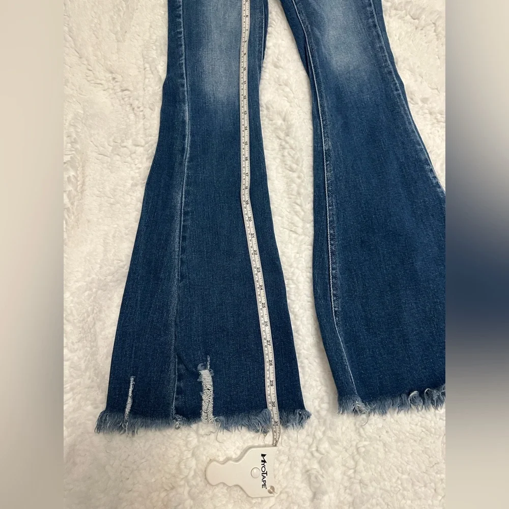 KanCan Flare High Rise Ripped Button Fly Jean - Picture 13 of 16